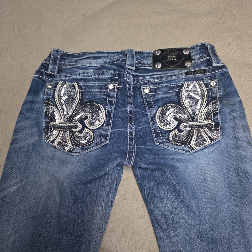 Miss Me Dark Blue Bootcut Men's Jeans - Picture 3 of 6
